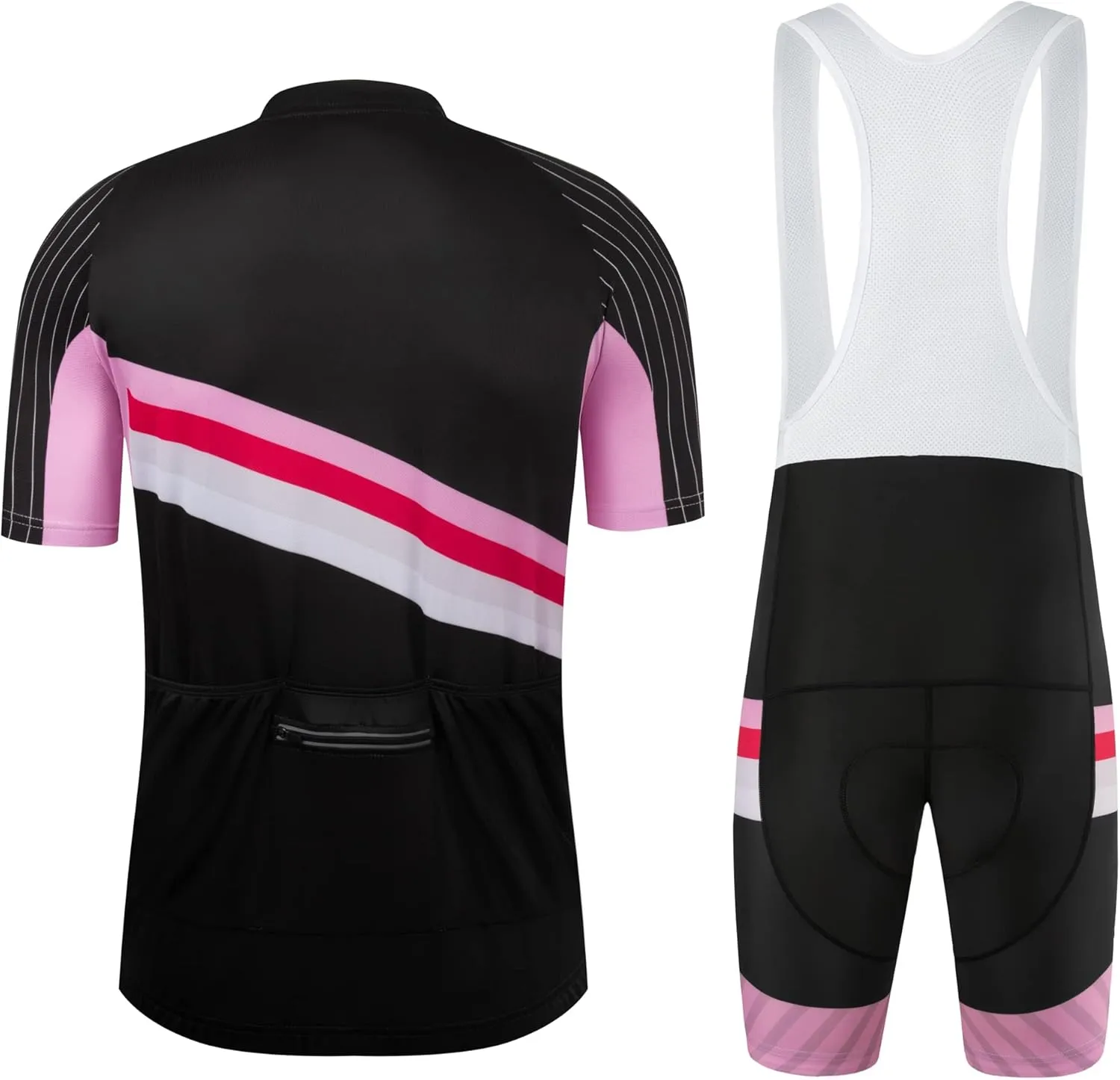 Coconut Ropamo CR Men's Cycling Jersey Set Road Bike Jersey Zipper Pocket Short Sleeves Cycling Kits Bib Shorts 3D Padded