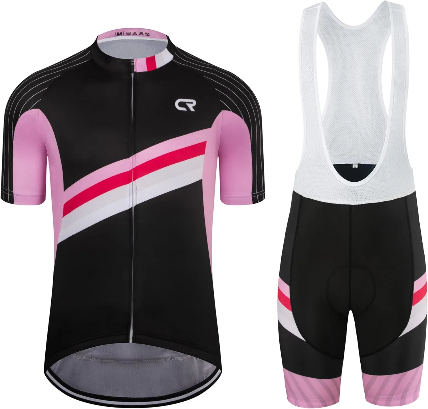 Coconut Ropamo CR Men's Cycling Jersey Set Road Bike Jersey Zipper Pocket Short Sleeves Cycling Kits Bib Shorts 3D Padded