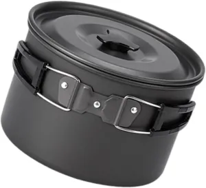 Cook Tray Camping Cook Pots with Lid and Folding Handle Outdoor Cooking Pots Utensils NonStick Camping Cookware Easy to