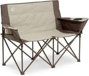 CORE Loveseat Outdoor Camp Chair | 2 Person Folding Double Lawn Chair with Storage Pockets for Accessories | Perfect for Concert Seat, Festivals, Sports, Beach, Travel & Picnic