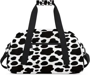 Cows Texture Gym Duffel Bag for Men Women Cows Sports Tote Bag with Adjustable Shoulder Strap for Dance Gymnastics Traveling Outdoor Camping Overnight Stay