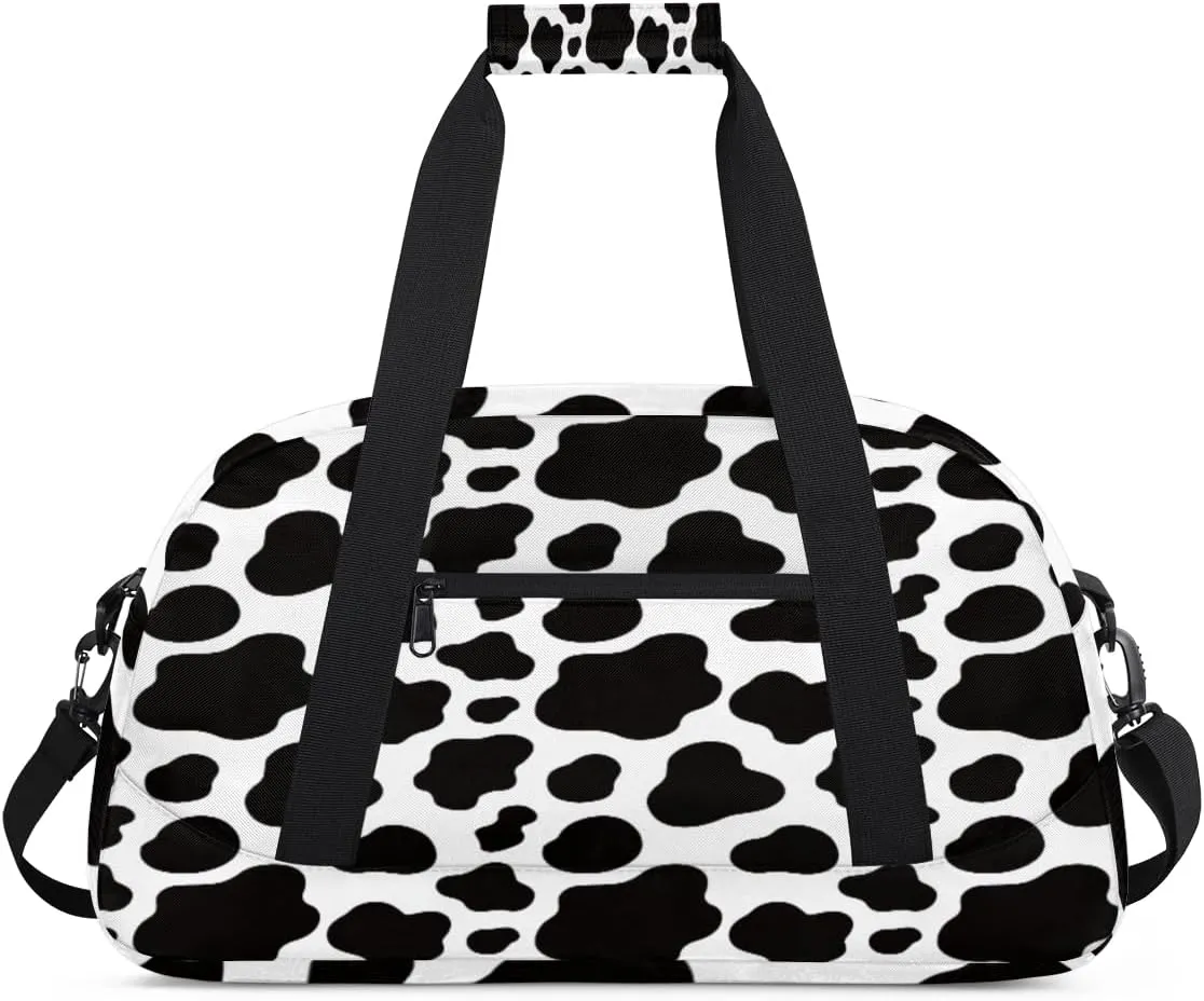 Cows Texture Gym Duffel Bag for Men Women Cows Sports Tote Bag with Adjustable Shoulder Strap for Dance Gymnastics Traveling Outdoor Camping Overnight Stay