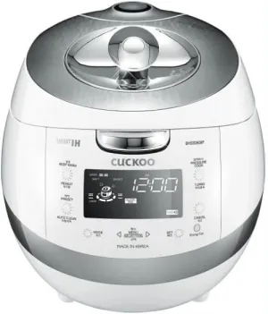 CUCKOO Induction Heating Pressure Rice Cooker with Nonstick Inner Pot, 6-Cup Uncooked / 12-Cup Cooked (White) (Certified Refurbished)
