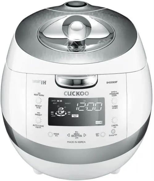 CUCKOO Induction Heating Pressure Rice Cooker with Nonstick Inner Pot, 6-Cup Uncooked / 12-Cup Cooked (White) (Certified Refurbished)