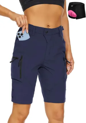 Cycorld Women's-Mountain-Bike-Shorts, Cycling Padded Biking Shorts with Pocket