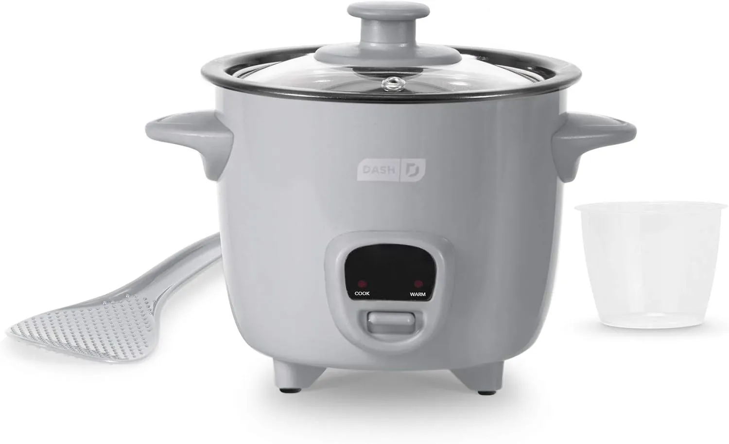 Dash DRCM200RMGY04 Mini Rice Cooker Steamer with Removable Nonstick Pot, Keep Warm Function & Recipe Guide, Light Grey
