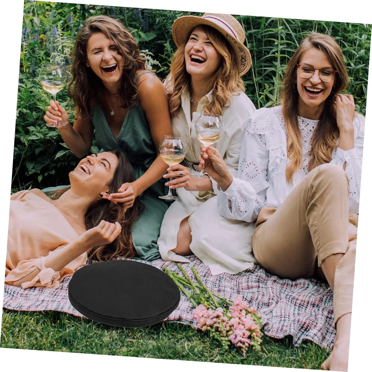 DECHOUS 3pcs Seat Cushion Round Chair Cushions Portable Stool Outdoor Chair Cushions Chair Stool Cushion Portable Camping Stool Cushion Foldable Fishing