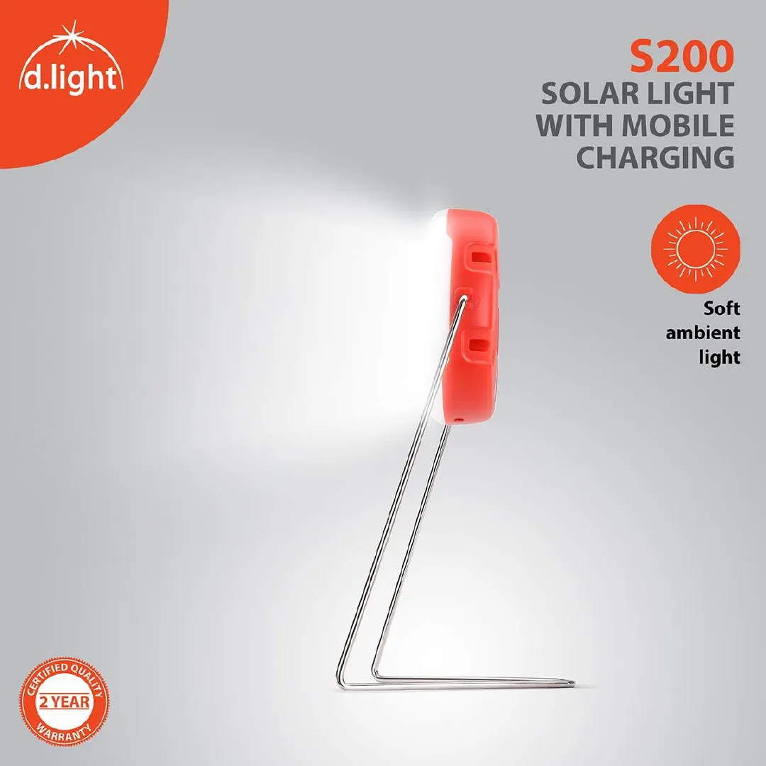 d.light S200 Portable Solar Lantern and Mobile Phone Charger for Camping