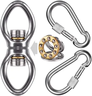 Dolibest Silent Bearing Swing Swivel Rotational Safety Device, Swing Swivel Hanger, Swivel Hardware with 360° Rotation for Aerial Yoga Tree Swing, Hammock Chair, Climbing Rope, Yoga, Hanging Hammocks