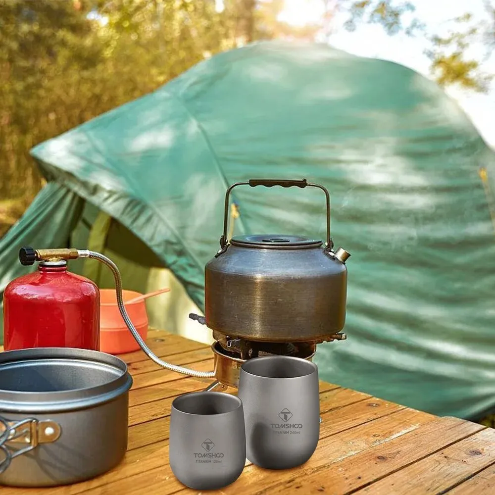 Double-Wall Insulated Titanium Camping Mug