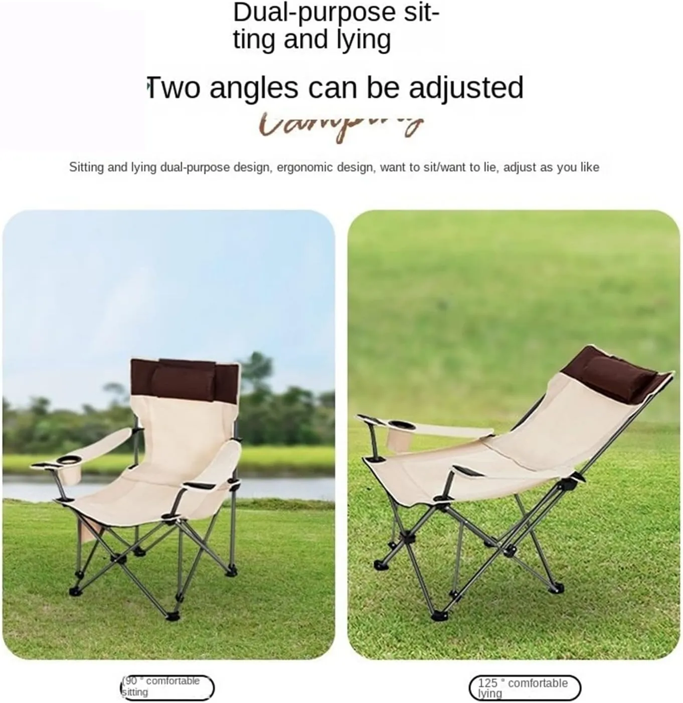 Dual-Purpose Outdoor Folding Chair Portable Nap Lunch Break Fishing Chair Lightweight Beach Chair Lazy Stool Camping Chair