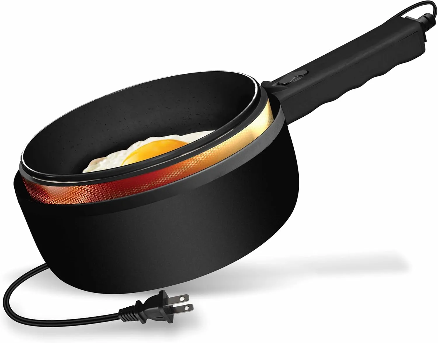 Electric Hot Pot with Lid and Steamer, 1.5L Ceramic Hot Pot Electric Skillet, Ramen Cooker, Portable Nonstick Hotpot Pot Electric Cooker Frying Pan for Dorm Room Essentials, Camping, RVs, Work