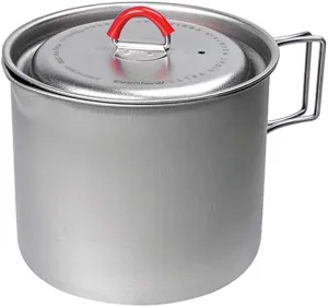 Evernew Titanium Lightweight Camping Mug Pot w/Folding Handle Set, 900ml