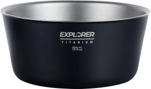 Explorer Bear Black Titanium Double-walled Camping Bowl, 18 fl oz, 550ml