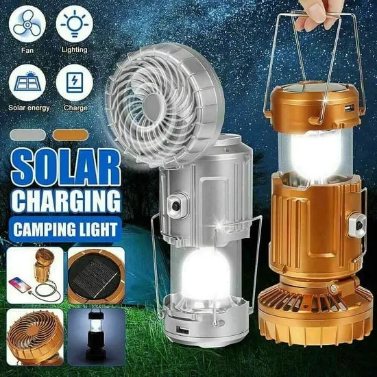 ⛺️Father's Day Sale🔥6-in-1 portable solar LED camping lantern💡🎵💨