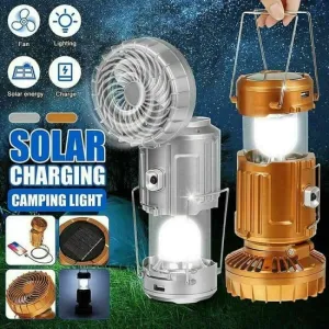 ⛺️Father's Day Sale🔥6-in-1 portable solar LED camping lantern💡🎵💨