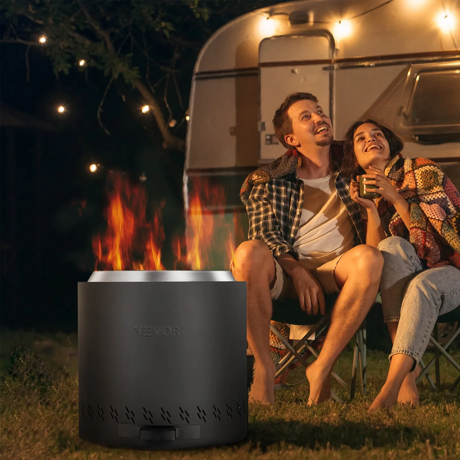 (FINAL PRICES ARE LOWER ON OUR SITE!) VEVOR Smokeless Fire Pit Stove Bonfire 15.8 in Dia Wood Burning Stainless Steel