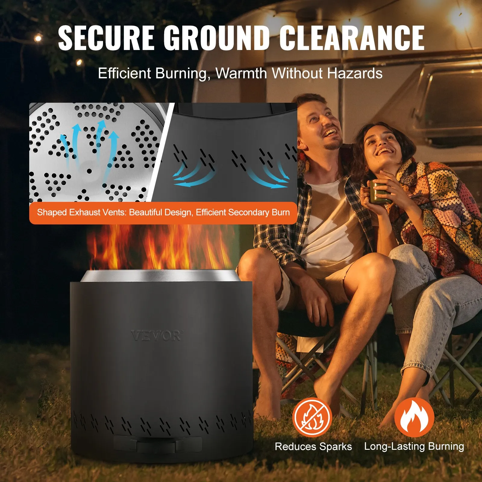 (FINAL PRICES ARE LOWER ON OUR SITE!) VEVOR Smokeless Fire Pit Stove Bonfire 15.8 in Dia Wood Burning Stainless Steel