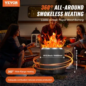 (FINAL PRICES ARE LOWER ON OUR SITE!) VEVOR Smokeless Fire Pit Stove Bonfire 15.8 in Dia Wood Burning Stainless Steel