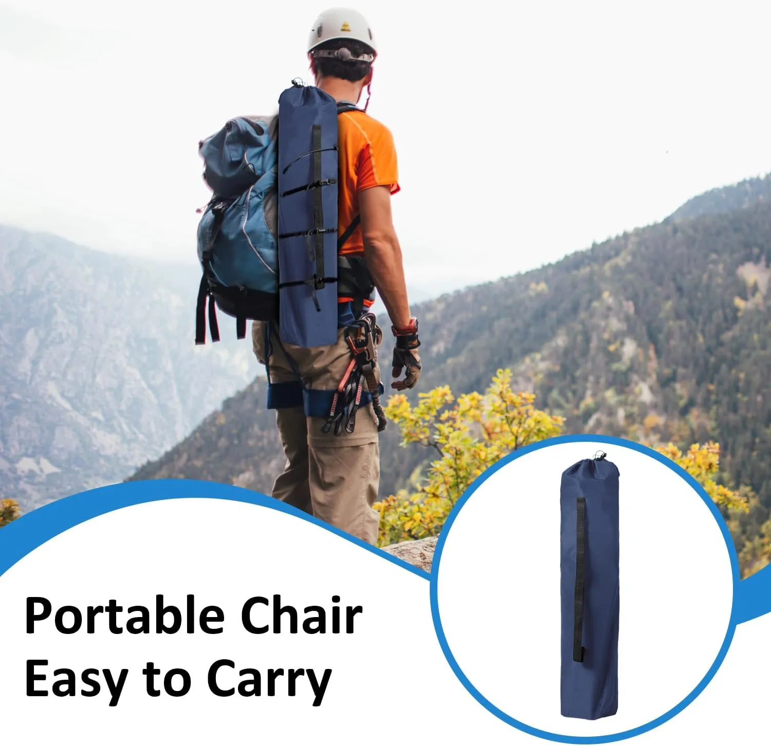 Foldable Camping Chair with Cup Holder, Storage Pocket, 225lbs Capacity, Wide Base Feet for Sand/Mud, Sweatproof Portable Outdoor Chair for Hiking, Beach, Sports, Cyan