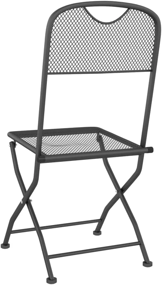 Folding Adirondack Chairs,Adirondack,Directors Chairs,Folding Patio Chairs 2 pcs Expanded Metal Mesh AnthraciteFor Gardens, patios, Balconies