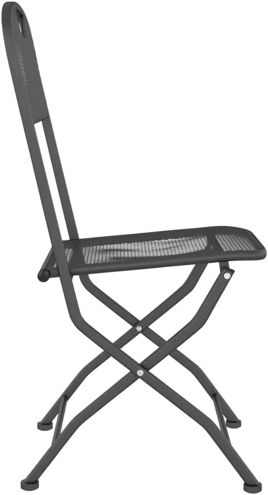 Folding Adirondack Chairs,Adirondack,Directors Chairs,Folding Patio Chairs 2 pcs Expanded Metal Mesh AnthraciteFor Gardens, patios, Balconies