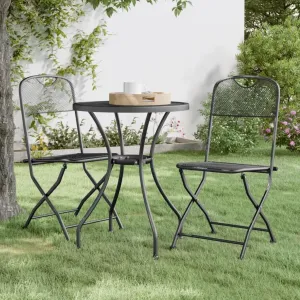 Folding Adirondack Chairs,Adirondack,Directors Chairs,Folding Patio Chairs 2 pcs Expanded Metal Mesh AnthraciteFor Gardens, patios, Balconies