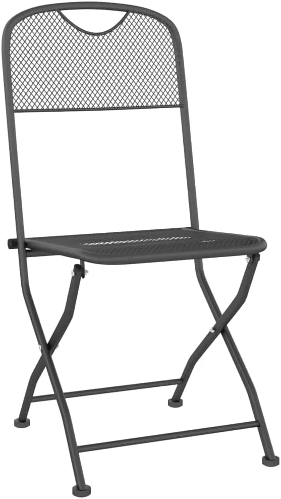 Folding Adirondack Chairs,Adirondack,Directors Chairs,Folding Patio Chairs 2 pcs Expanded Metal Mesh AnthraciteFor Gardens, patios, Balconies