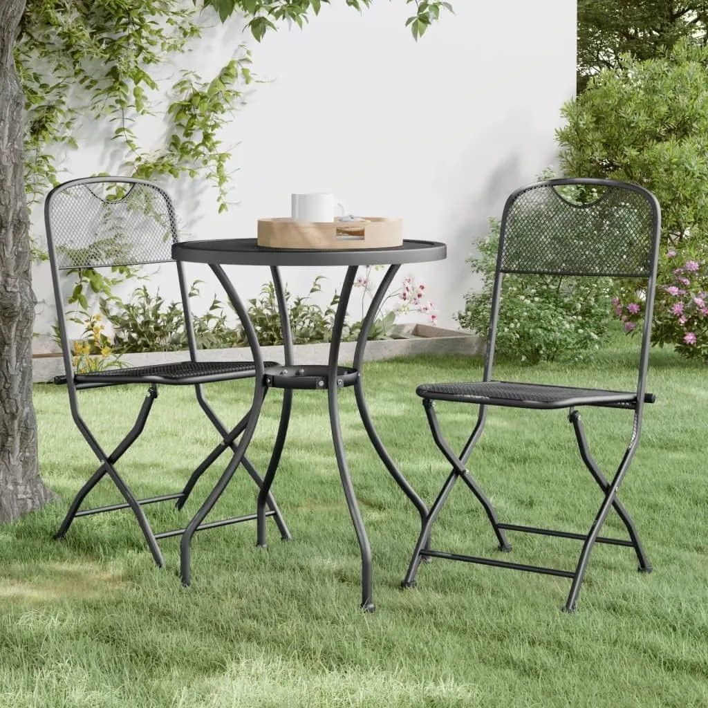 Folding Adirondack Chairs,Adirondack,Directors Chairs,Folding Patio Chairs 2 pcs Expanded Metal Mesh AnthraciteFor Gardens, patios, Balconies