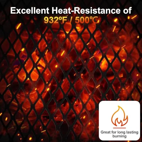 Folding Campfire Grill,Heavy Duty Steel Mesh Grate with Folding Legs