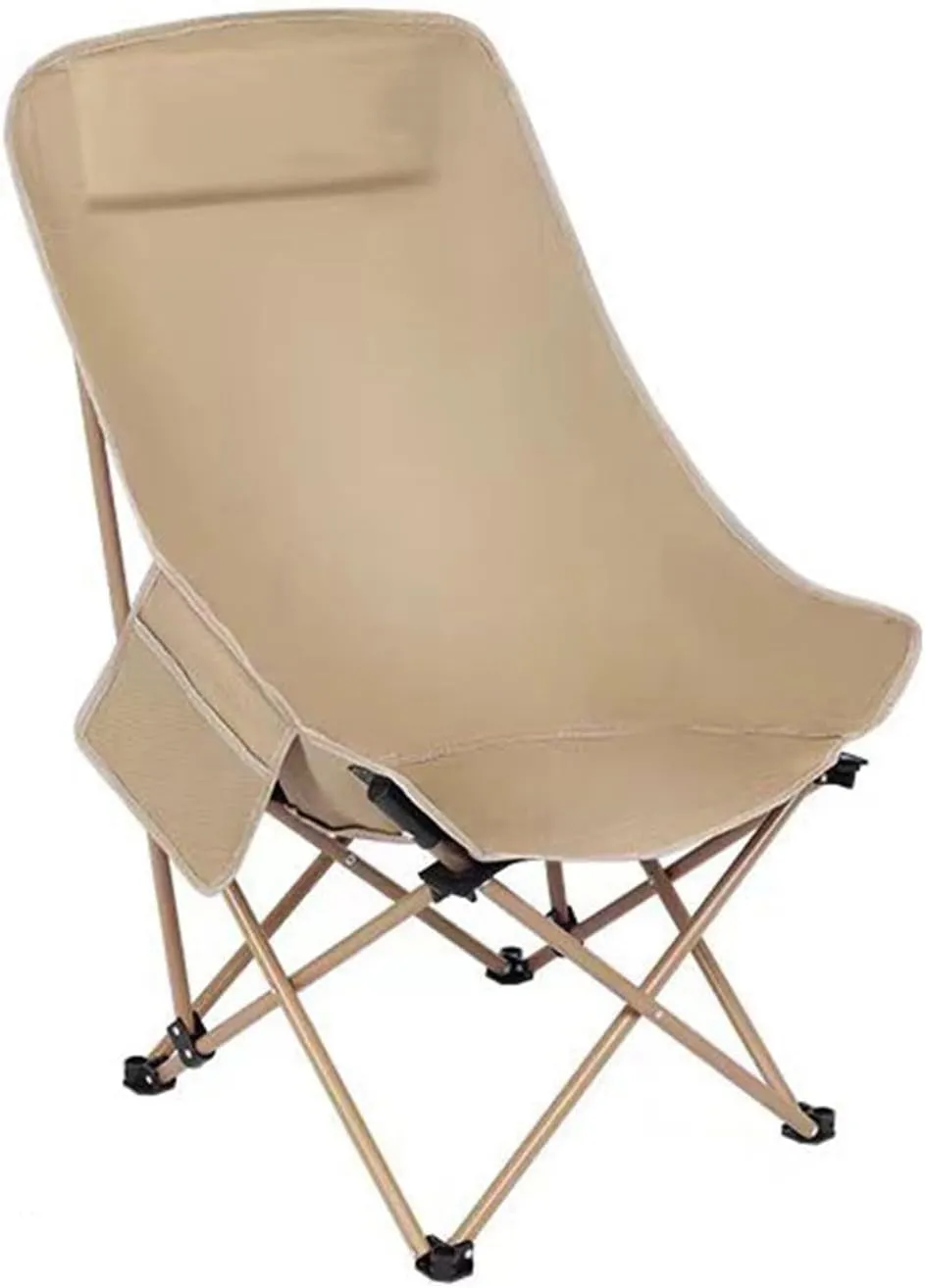 Folding Camping Chair Beach Chair Lounger Foldable with Headrest and Storage Bag Reclining Lounge Chairs Set of 2 for Outdoor Camp Travel Beach Picnic Festival Hiking Backpacking