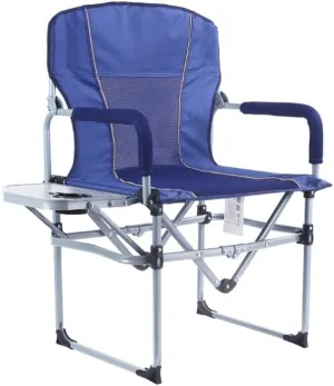 Folding Camping Chair, Picnic Chairs, Portable Lawn Chairs with Side Table Breathable Mesh Back Compact Style for Outdoor Sports (Color : A)