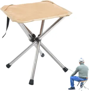 Folding Camping Stool Chair - Portable Camping Stool, Compact Folding Stool | Fishing Chair Portable Stool, Lightweight Stainless Steels Bracket Seat for Outdoor Gardening, Fishing