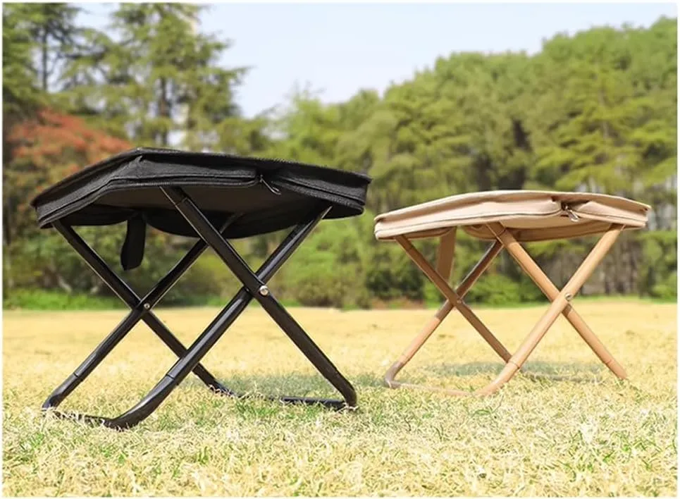 Folding Camping Stool, Portable Chair for Adults and Children, Foldable Stool for Fishing, Hunting, Travel, Backpack, Hiking (Khaki)