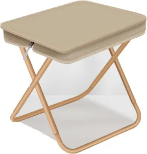 Folding Camping Stool, Portable Chair for Adults and Children, Foldable Stool for Fishing, Hunting, Travel, Backpack, Hiking (Khaki)