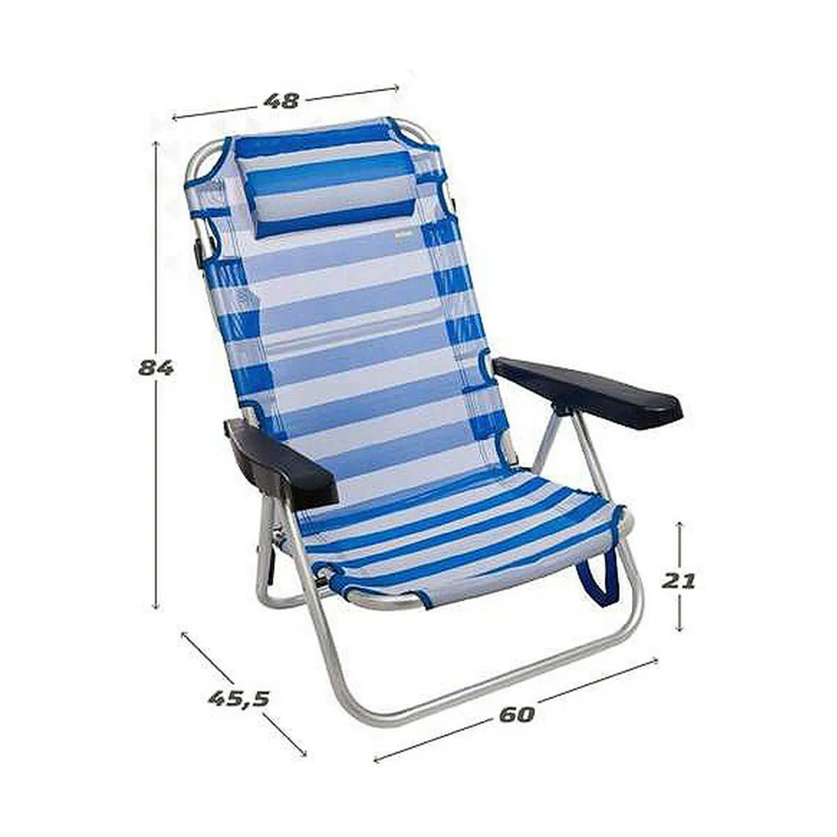 Folding Chair Colorbaby Sailor 48 x 48,5 x 84 cm White Navy Blue