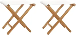 Folding Chairs ,Fishing Chairs,Camping Chair,Beach Chair,Coffee Chair,Lawn Chairs,Balcony Chairs,Outdoor Chairs,for Deck, poolside,Camping,Beach,Campsite,2 pcs Solid Teak Wood and Fabric Cream White
