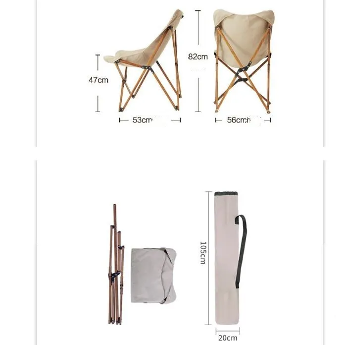 Folding Wooden Grain Aluminum Pipe Camping Chair