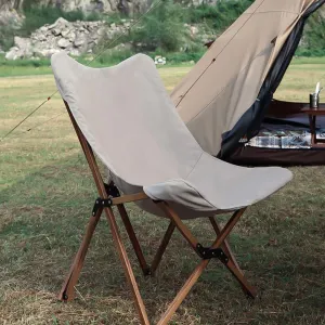 Folding Wooden Grain Aluminum Pipe Camping Chair