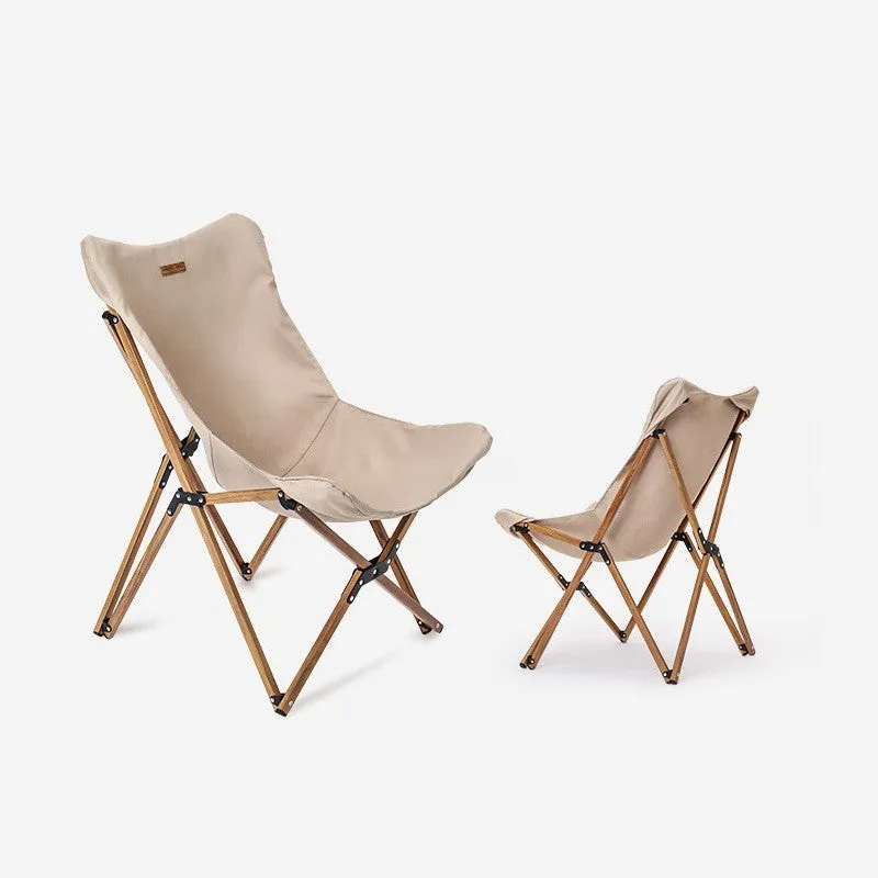 Folding Wooden Grain Aluminum Pipe Camping Chair
