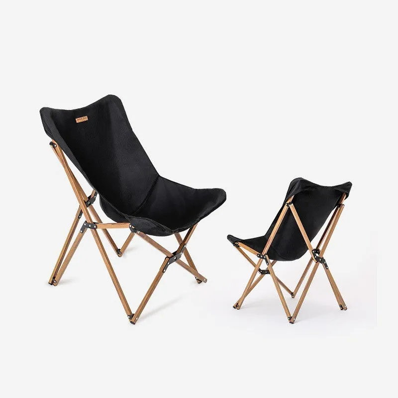 Folding Wooden Grain Aluminum Pipe Camping Chair