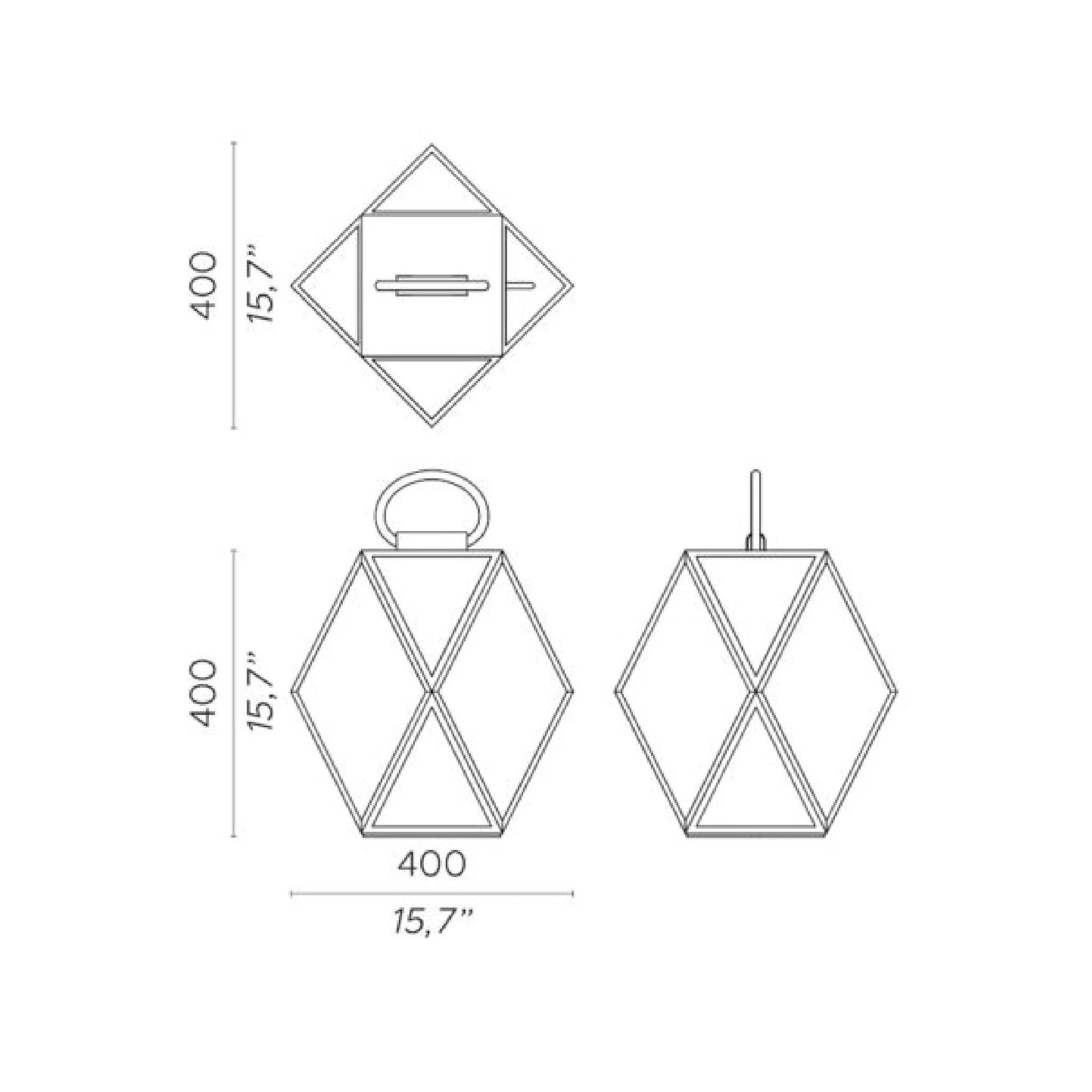 Geometrical Glass Outdoor Lantern | Contardi Muse