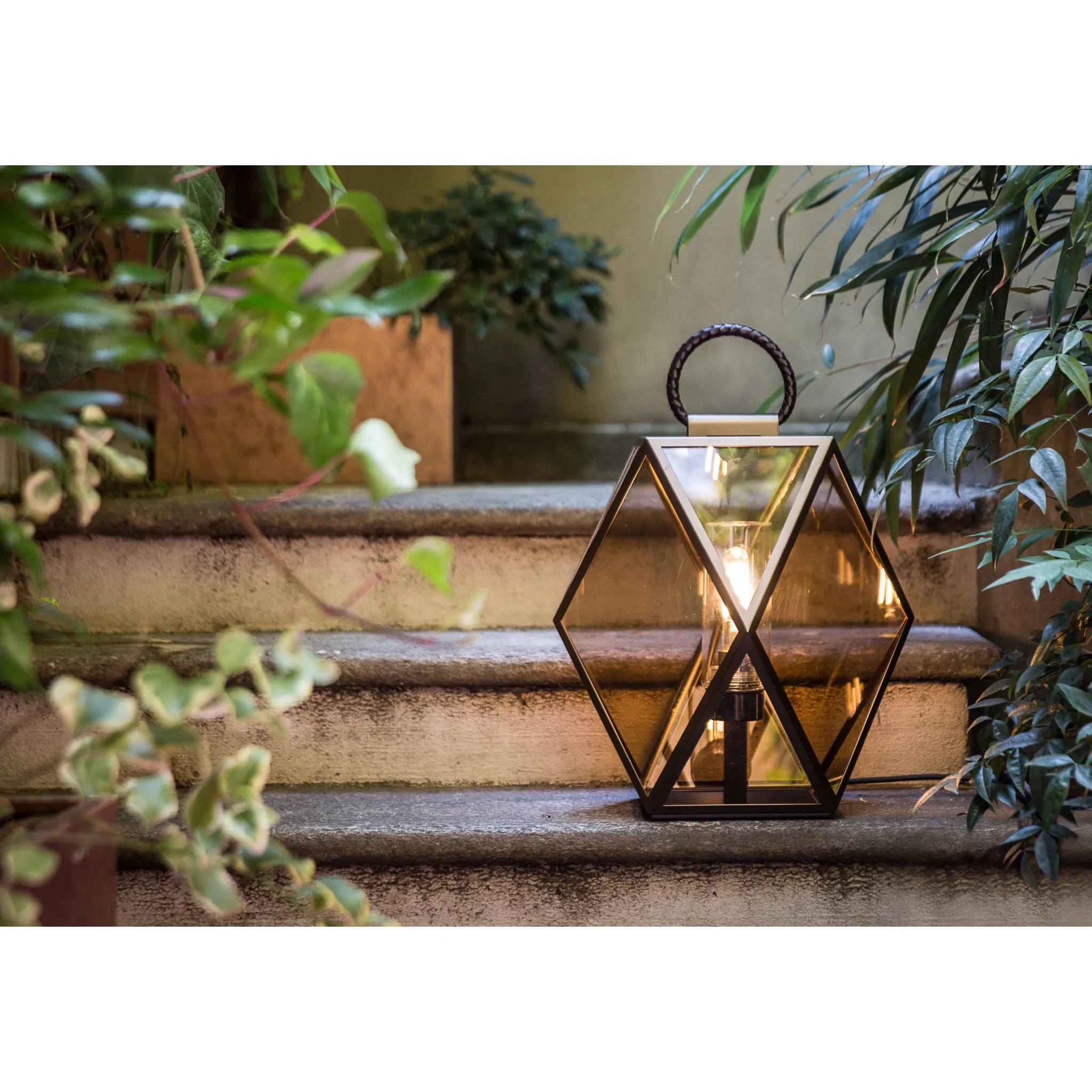 Geometrical Glass Outdoor Lantern | Contardi Muse