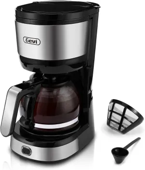 Gevi 4-Cup Coffee Maker with Auto-Shut Off, Small Drip Coffeemaker Super Automatic Espresso Machines Compact Coffee Pot Brewer Machine with Cone Filter, Glass Carafe and Hot Plate