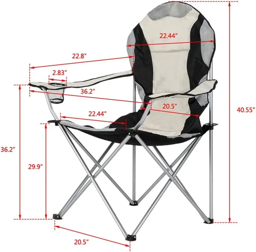 GEXECEUSS Portable Folding Camping Chair Lightweight Backpacking Chair,Sports Chair & Lawn Chair with Mesh Cup Holder for Outdoor Hiking Travel Beach Picnic