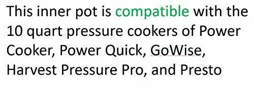 GJS Gourmet Replacement Non-Stick Inner Pot Compatible w/ Power Pressure Cooker