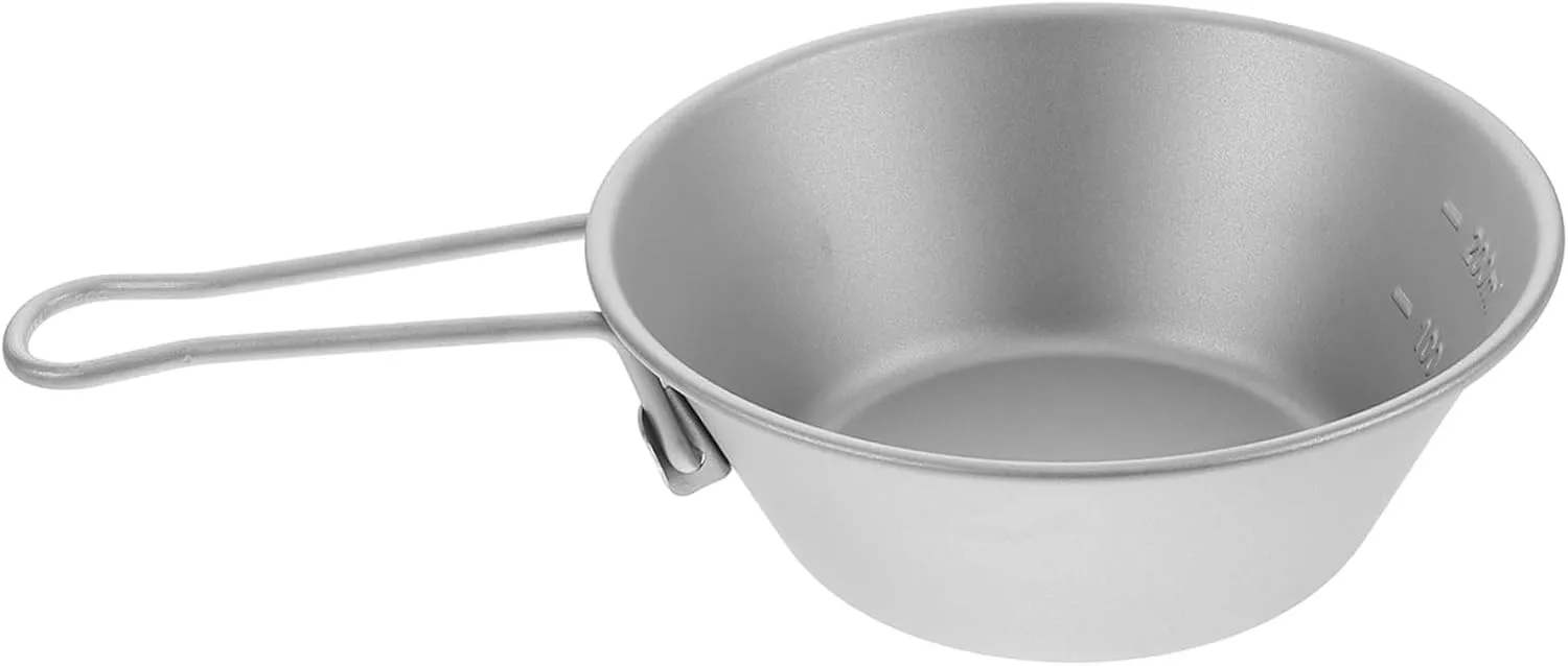 GLEAVI Titanium Portable Camping Bowl Korean Style Makgeolli Bowl Outdoor Food Handle Multi- Options for Hiking Picnic and Camping