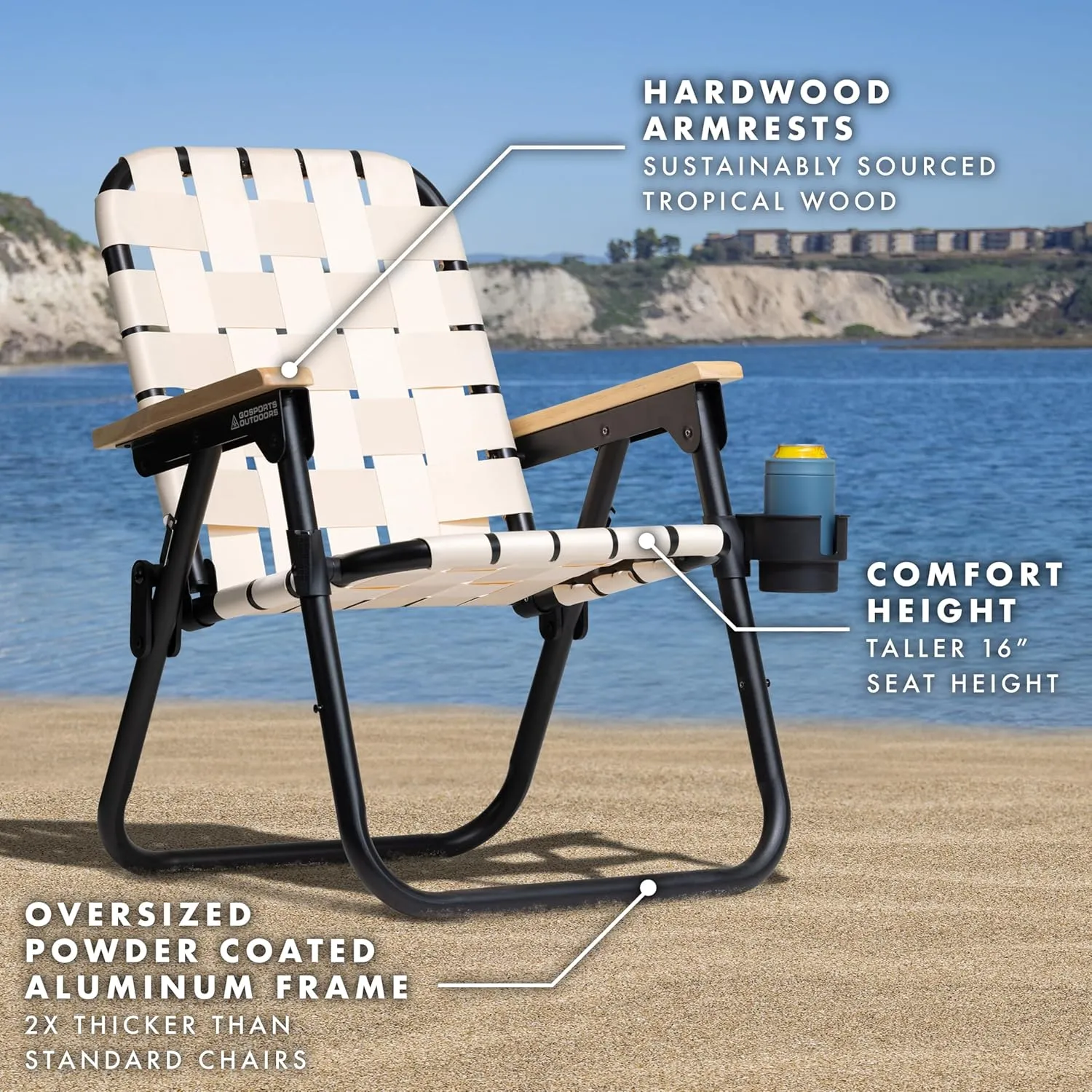 GoSports WOVN Beach Backpack Chair - 9 Styles Available - Premium Folding Camping Chair