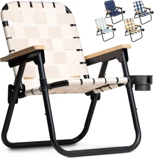 GoSports WOVN Beach Backpack Chair - 9 Styles Available - Premium Folding Camping Chair