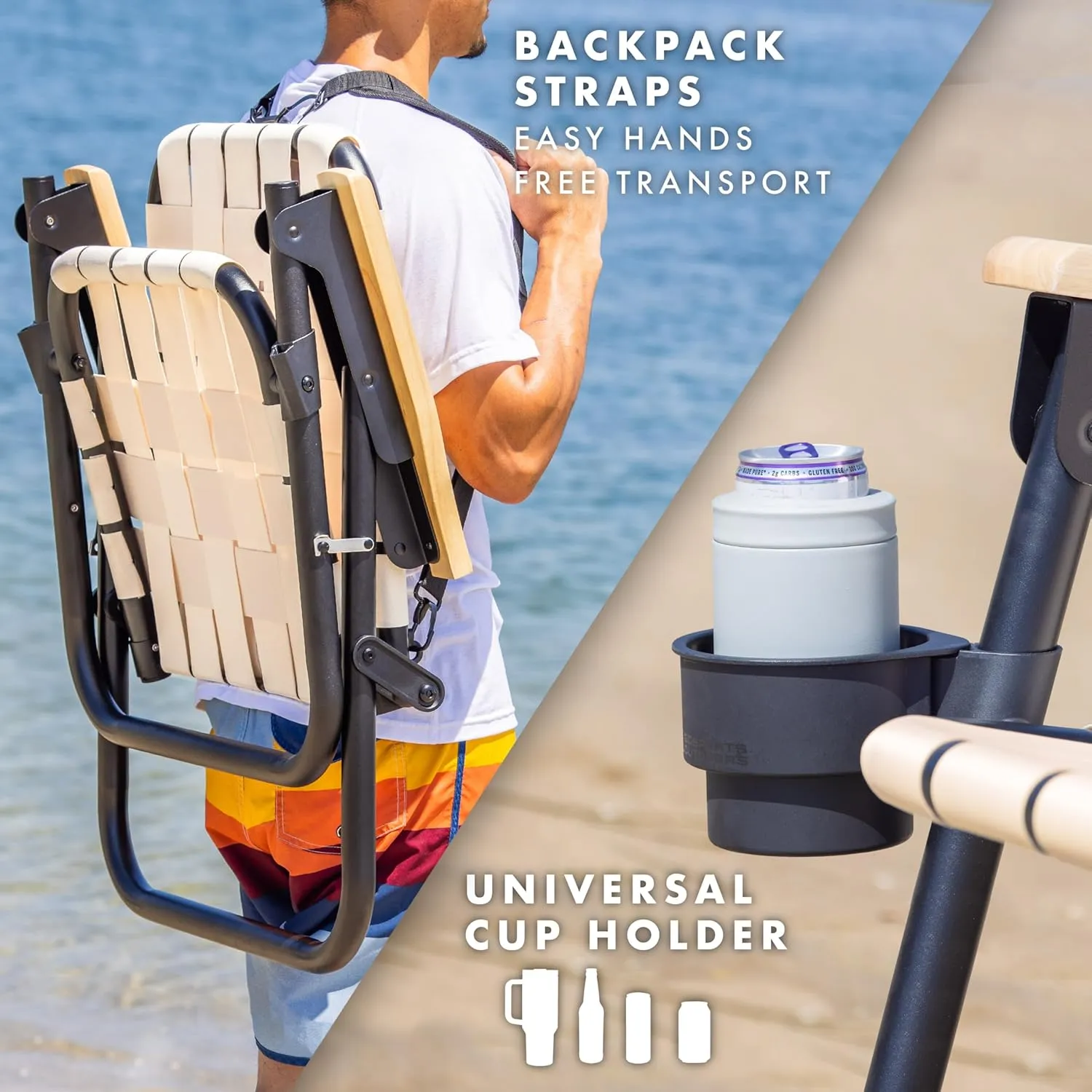 GoSports WOVN Beach Backpack Chair - 9 Styles Available - Premium Folding Camping Chair